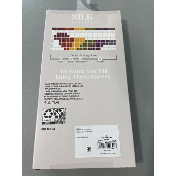 Silk Impressions Tights Size XL Ultra Fine Sheer High Waist 15 Denier 2 Pair NEW - Picture 3 of 6